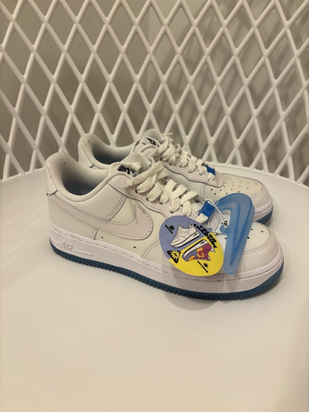 Nike Air Force 1 Low White with Blue Sole- color changing